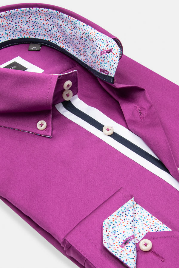 Chemise Homme Roma Iconic Satin Violet
