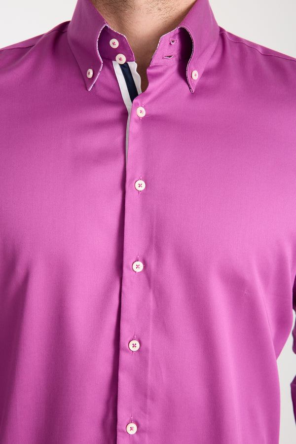Chemise Homme Roma Iconic Satin Violet