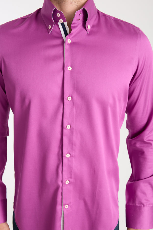 Chemise Homme Roma Iconic Satin Violet