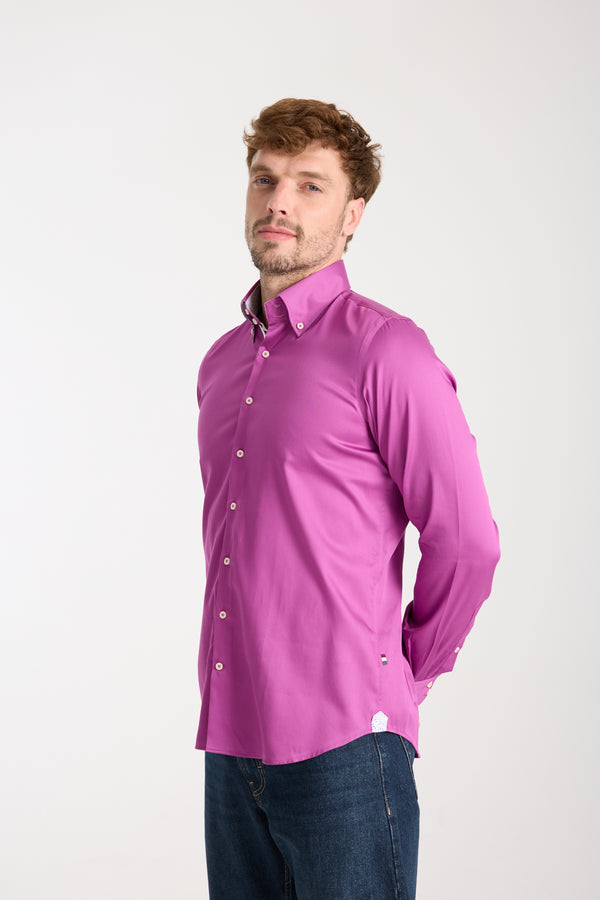 Chemise Homme Roma Iconic Satin Violet