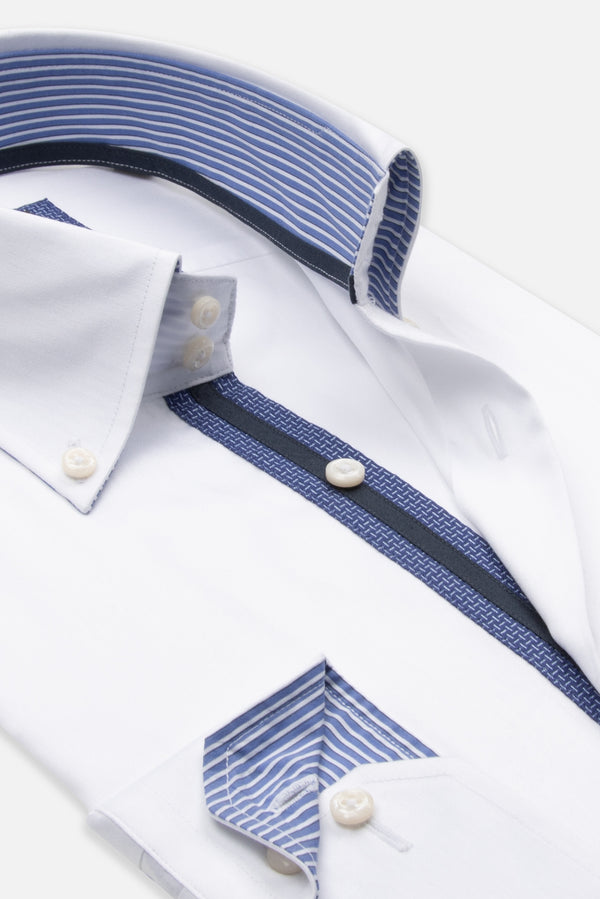 Camicia Uomo Roma Iconic Satin Bianco