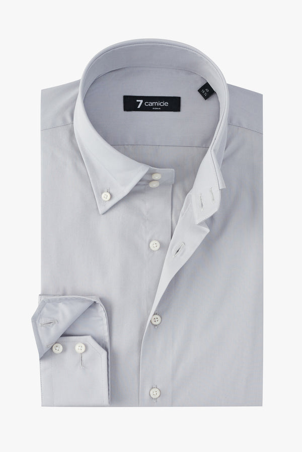 Roma Essentials Poplin Stretch Man Shirt Grey