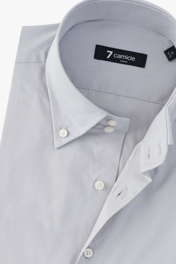 Roma Essentials Poplin Stretch Man Shirt Grey
