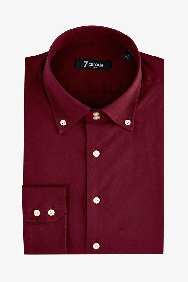 Roma Herren Hemd Poplin Stretch Rot