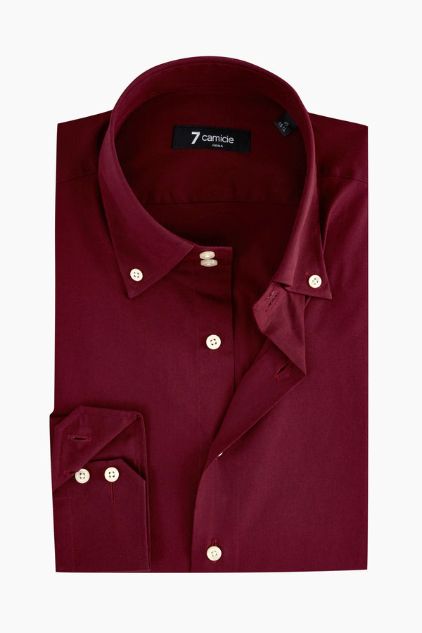 Roma Herren Hemd Poplin Stretch Rot