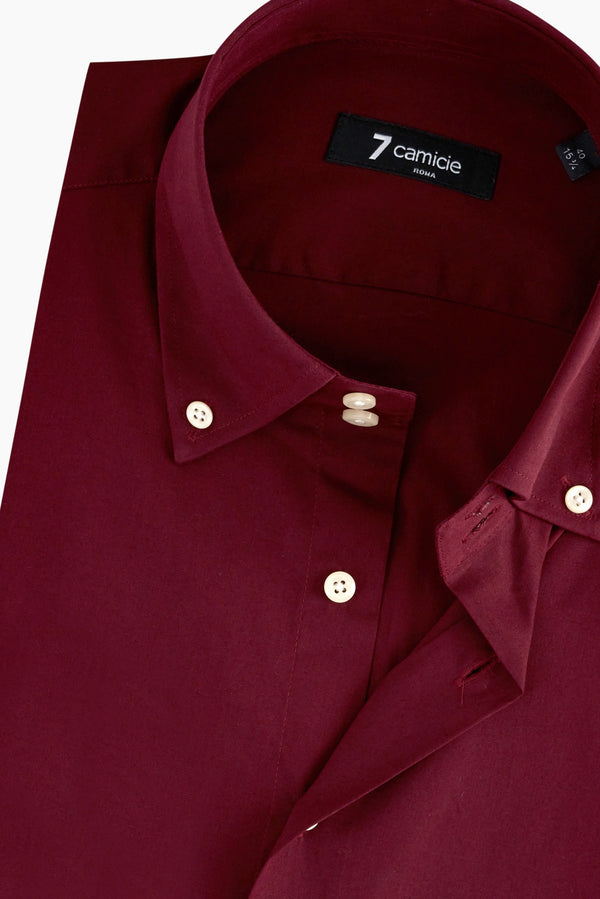 Camicia Uomo Roma Popelin Stretch Rosso