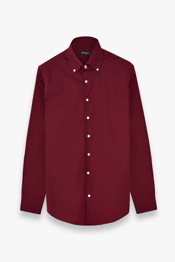 Roma Herren Hemd Poplin Stretch Rot