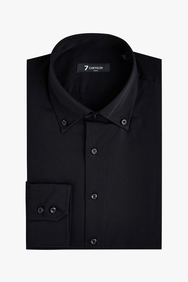 Roma Essential Herren Hemd Satin Schwarz