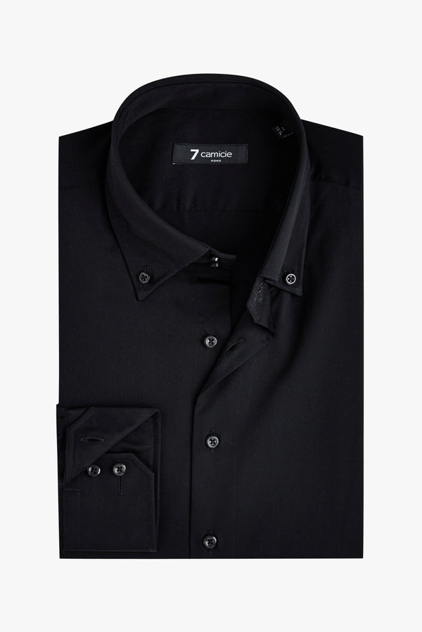 Roma Essential Herren Hemd Satin Schwarz