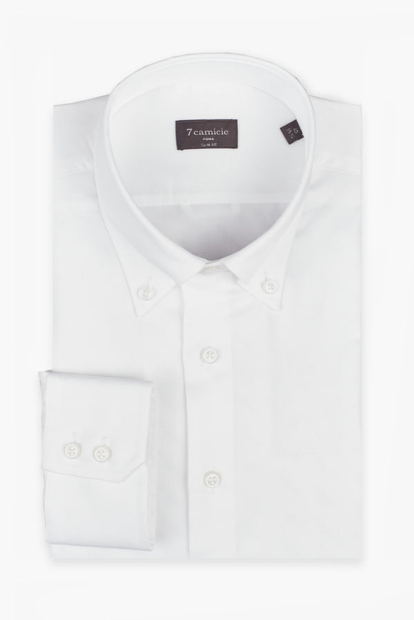 Camicia Uomo Roma Essential Satin Bianco