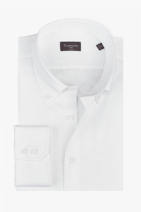 Camicia Uomo Roma Essential Satin Bianco