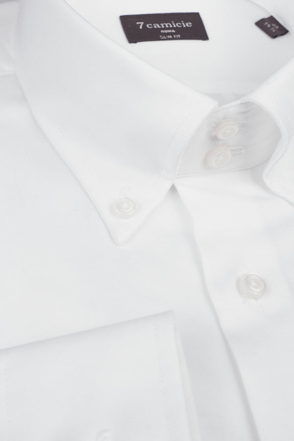 Camicia Uomo Roma Essential Satin Bianco