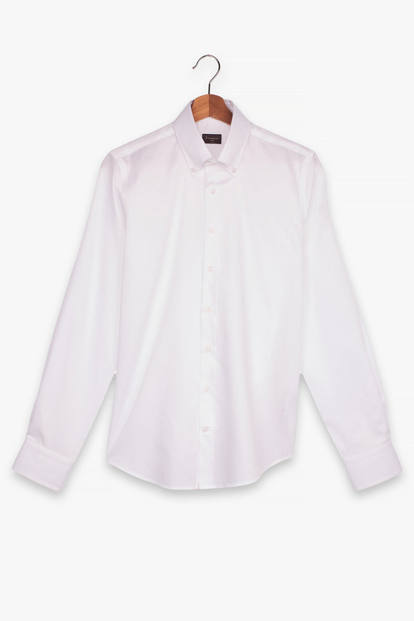 Camicia Uomo Roma Essential Satin Bianco