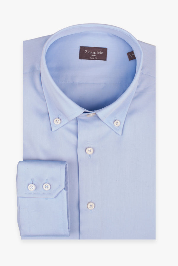 Camisa Hombre Roma Essential Satin Azul Claro