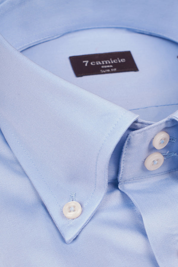 Camisa Hombre Roma Essential Satin Azul Claro