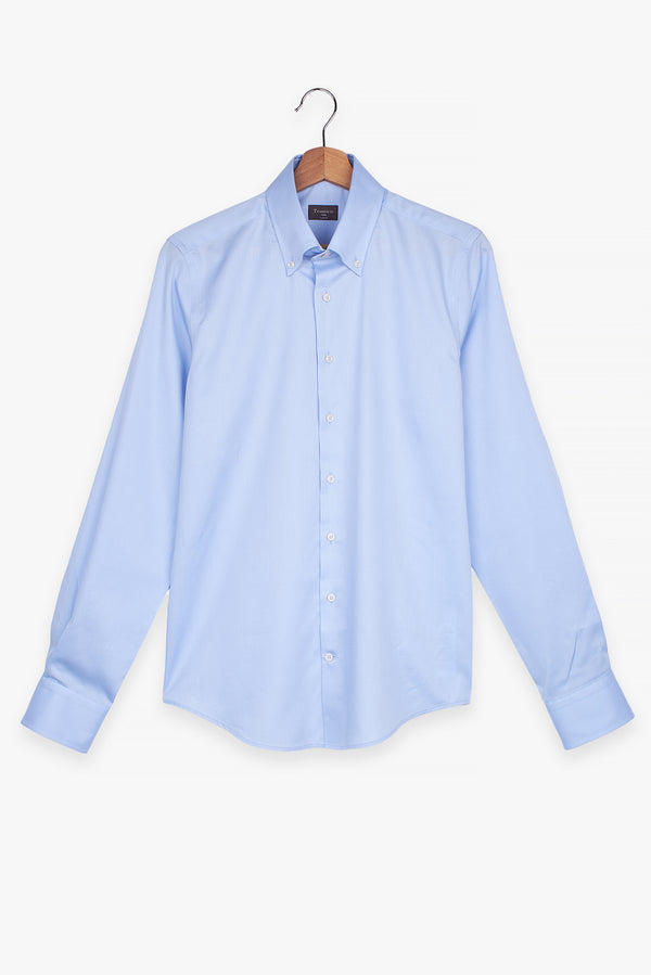 Camisa Hombre Roma Essential Satin Azul Claro