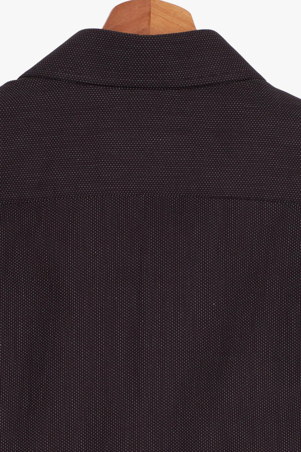 Camicia Uomo Popelin Nero Bianco
