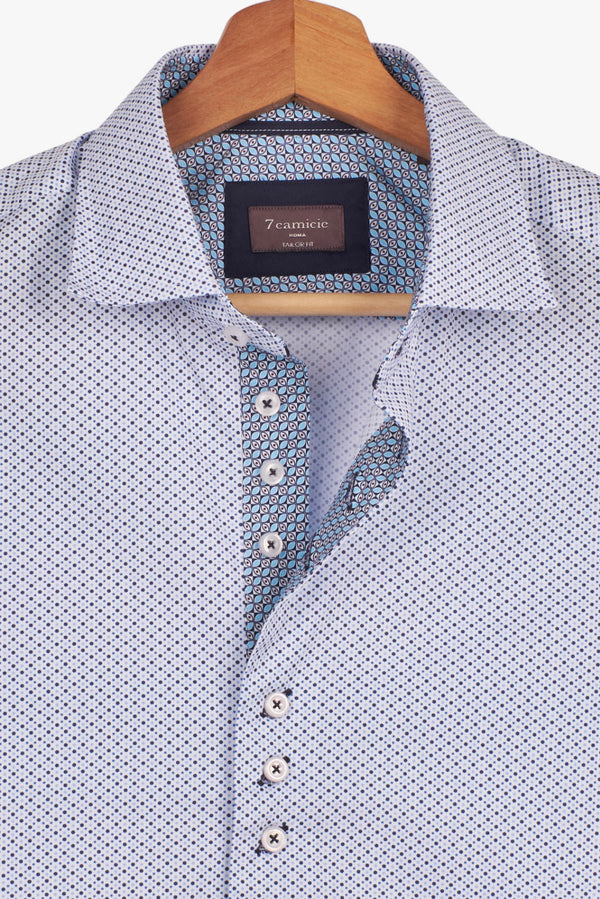Camisa Hombre Popelin Blanco Azul Claro