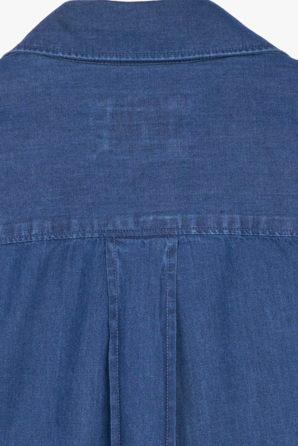 Sport Denim Man Shirt Blue