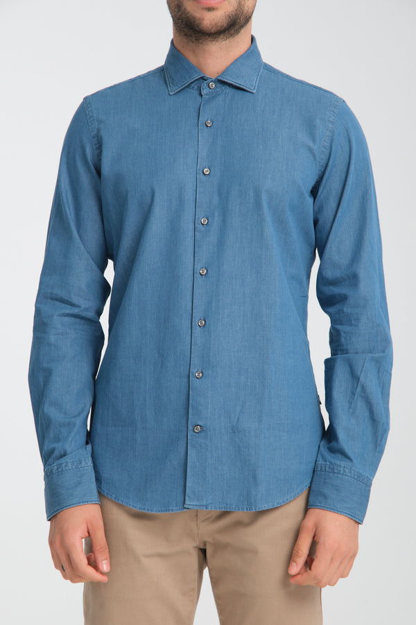 Chemise Homme Denim Bleu