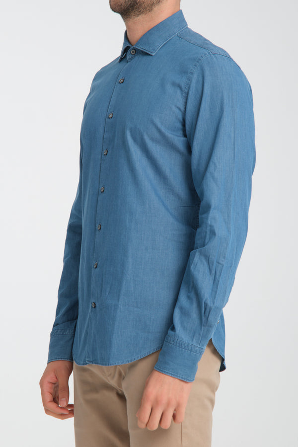 Chemise Homme Denim Bleu