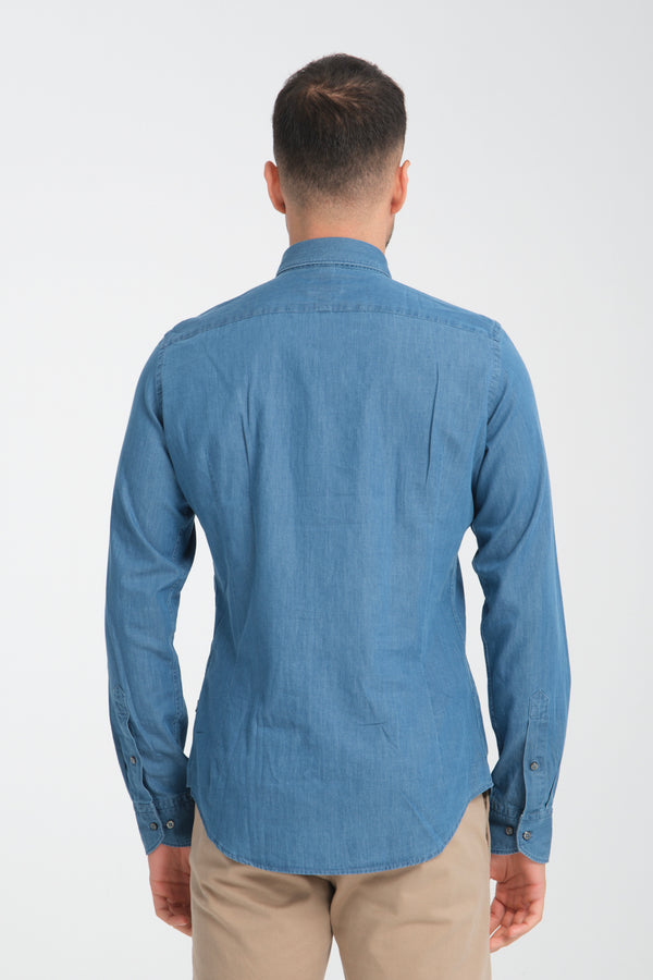 Chemise Homme Denim Bleu