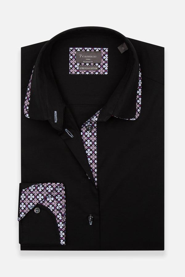 Camisa Mujer Popelin Stretch Negro