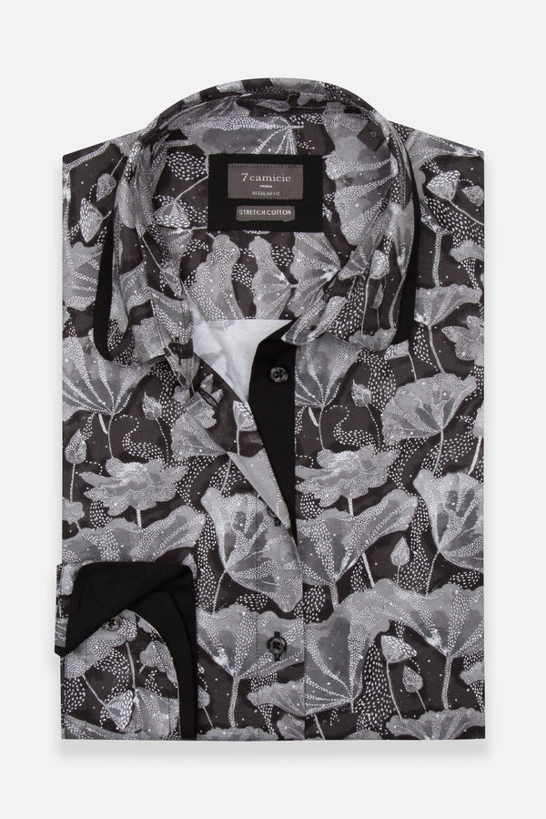 Chemise Femme Popelin Stretch Noir Blanc