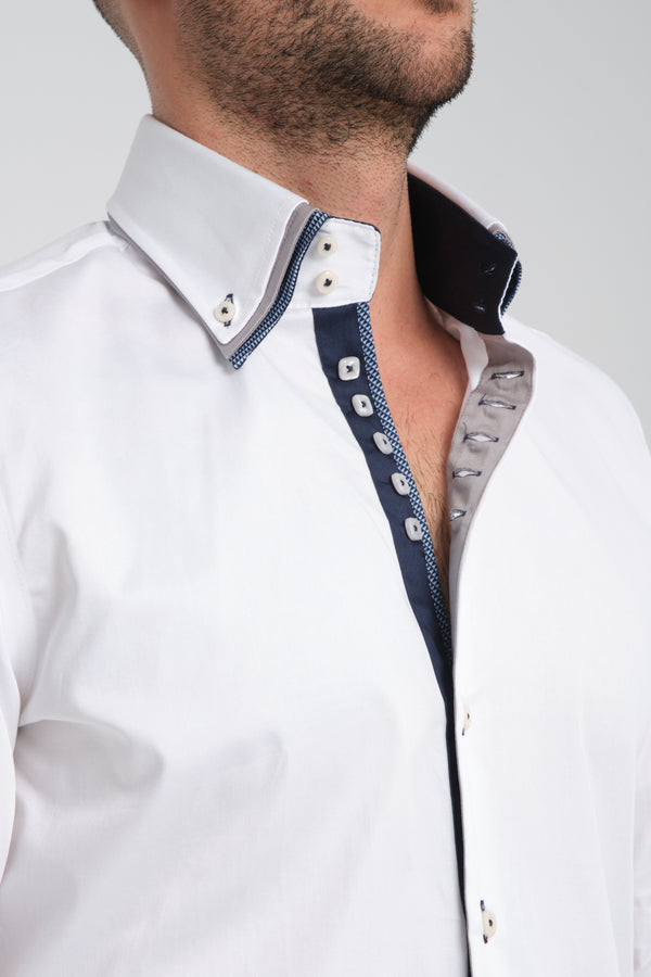 Vesuvio Iconic Satin Man Shirt White