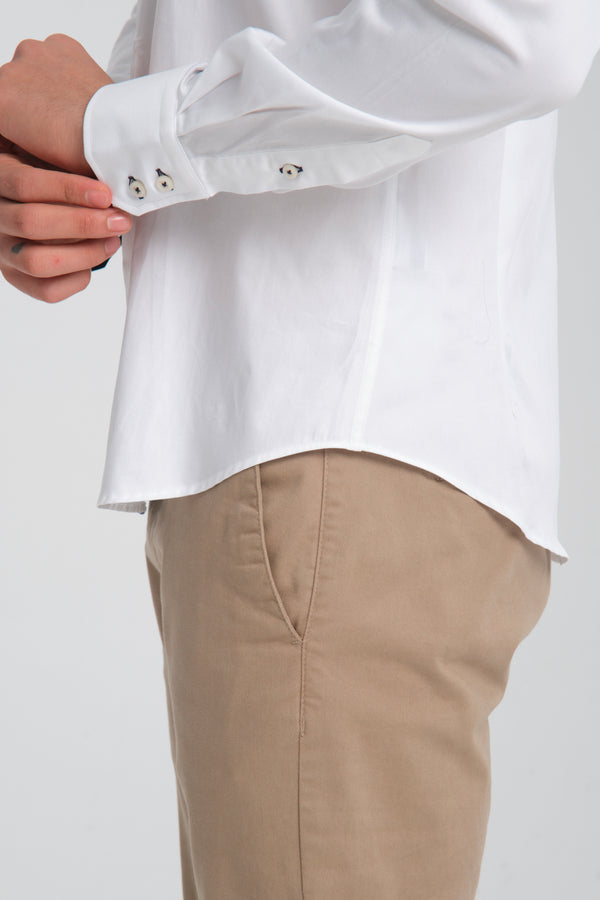 Vesuvio Iconic Satin Man Shirt White