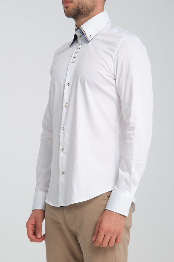 Vesuvio Iconic Satin Man Shirt White