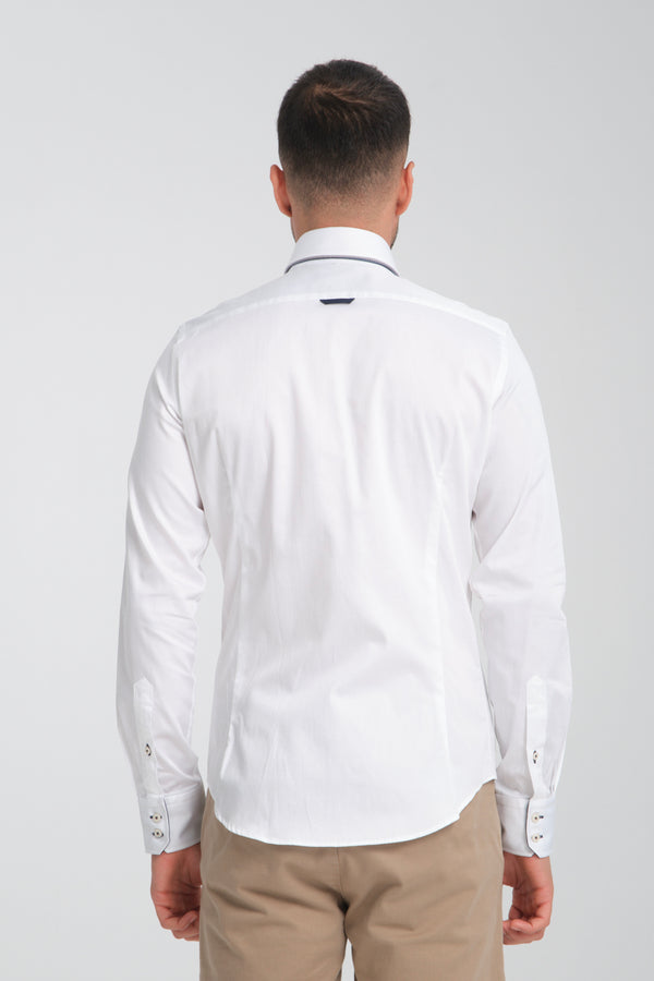 Vesuvio Iconic Satin Man Shirt White