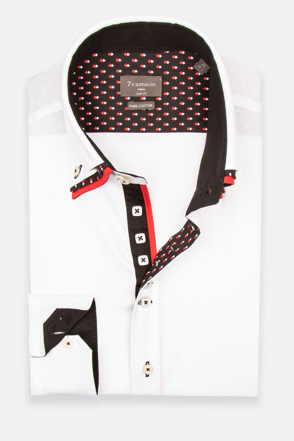 Camicia Uomo Vesuvio Iconic Satin Bianco