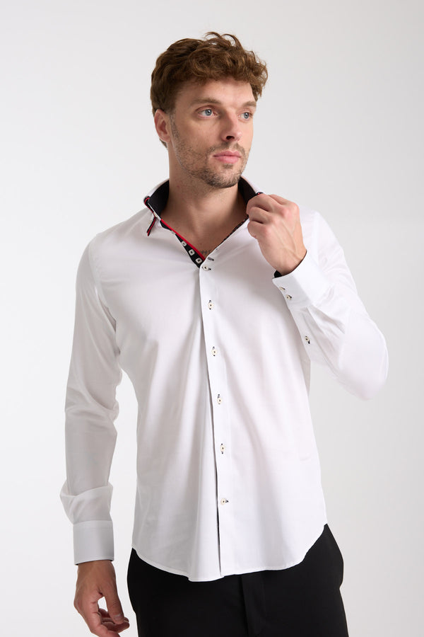 Camicia Uomo Vesuvio Iconic Satin Bianco