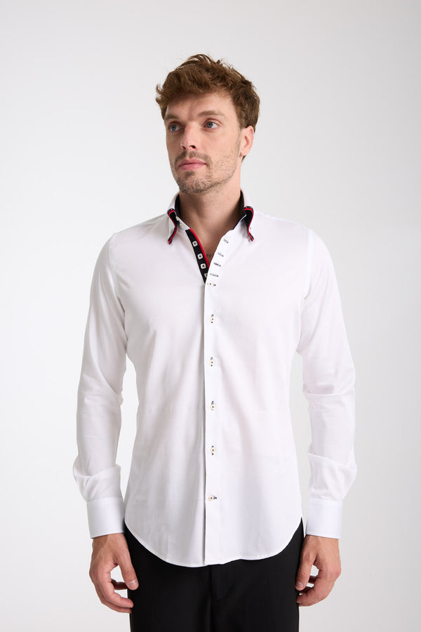 Camicia Uomo Vesuvio Iconic Satin Bianco
