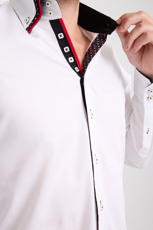 Camicia Uomo Vesuvio Iconic Satin Bianco