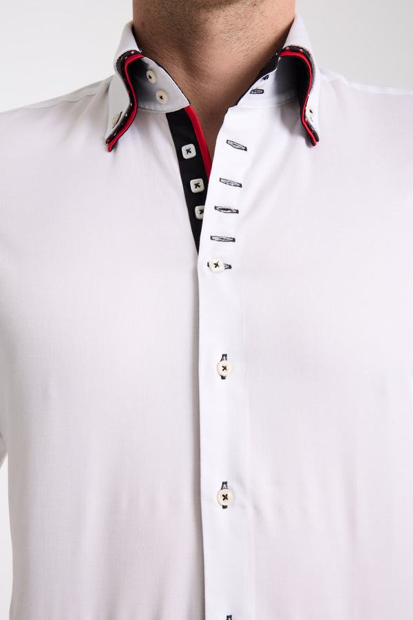Camicia Uomo Vesuvio Iconic Satin Bianco