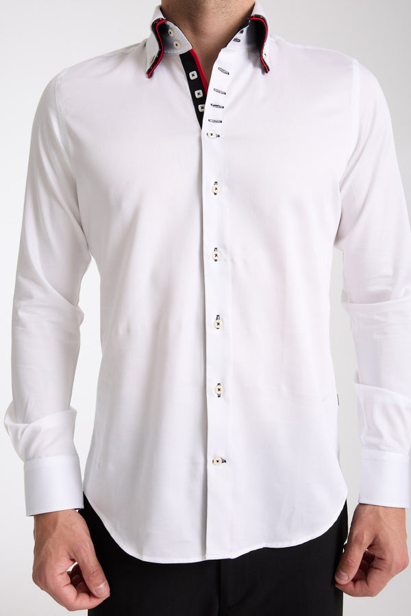 Camicia Uomo Vesuvio Iconic Satin Bianco