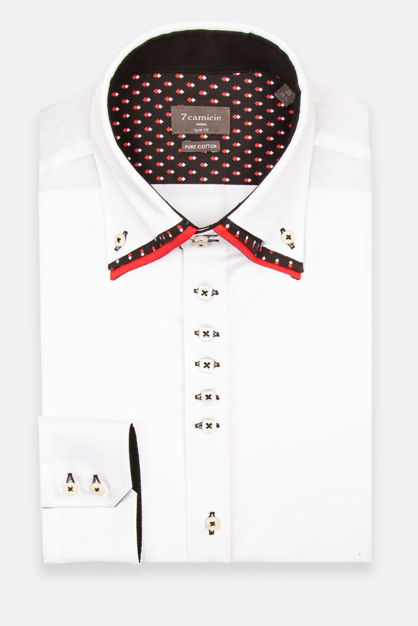 Camicia Uomo Vesuvio Iconic Satin Bianco