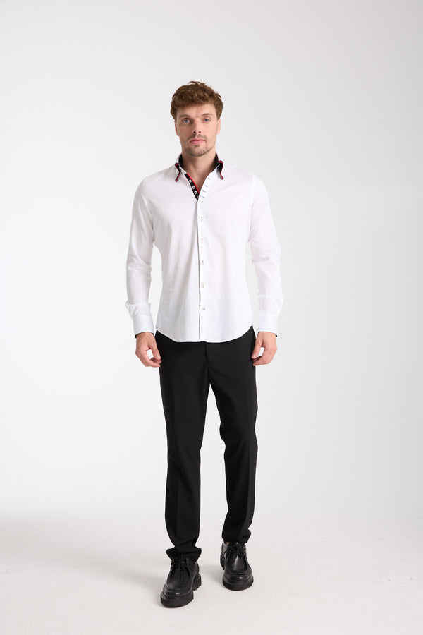 Camicia Uomo Vesuvio Iconic Satin Bianco