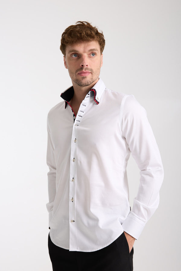 Camicia Uomo Vesuvio Iconic Satin Bianco