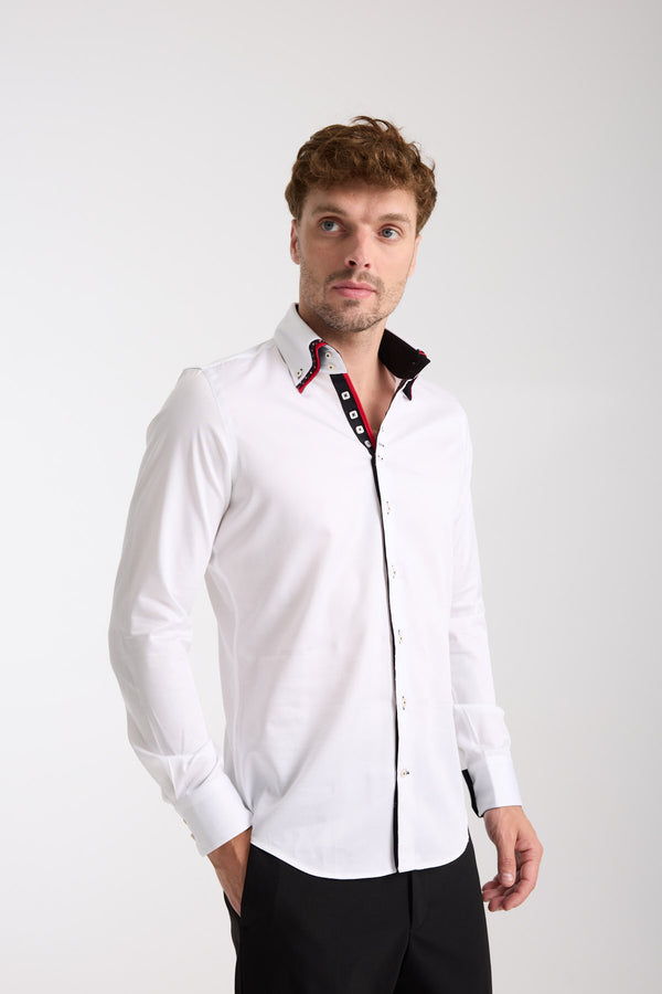 Camicia Uomo Vesuvio Iconic Satin Bianco