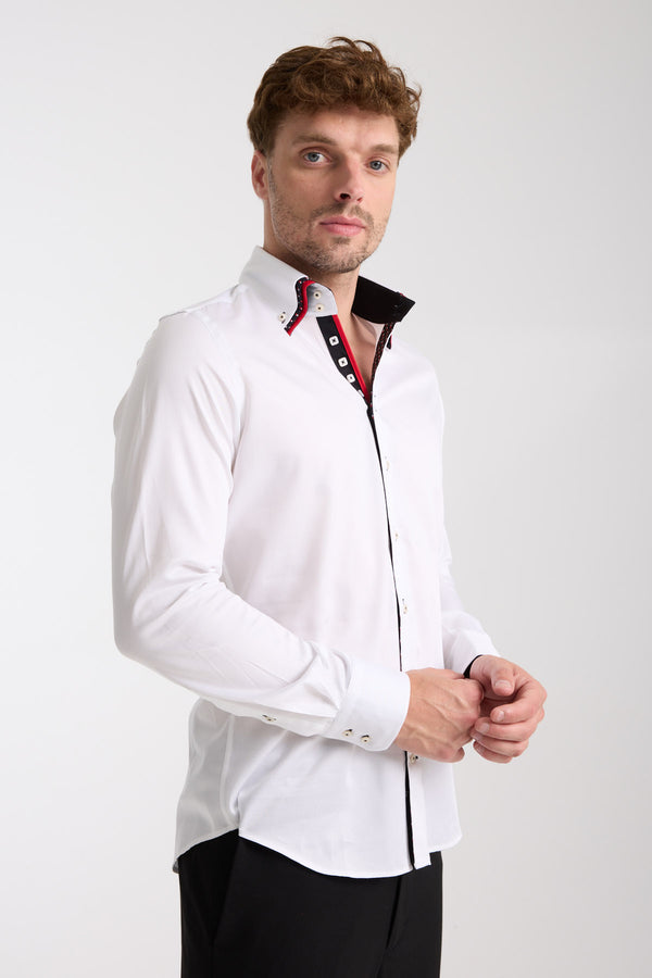 Camicia Uomo Vesuvio Iconic Satin Bianco
