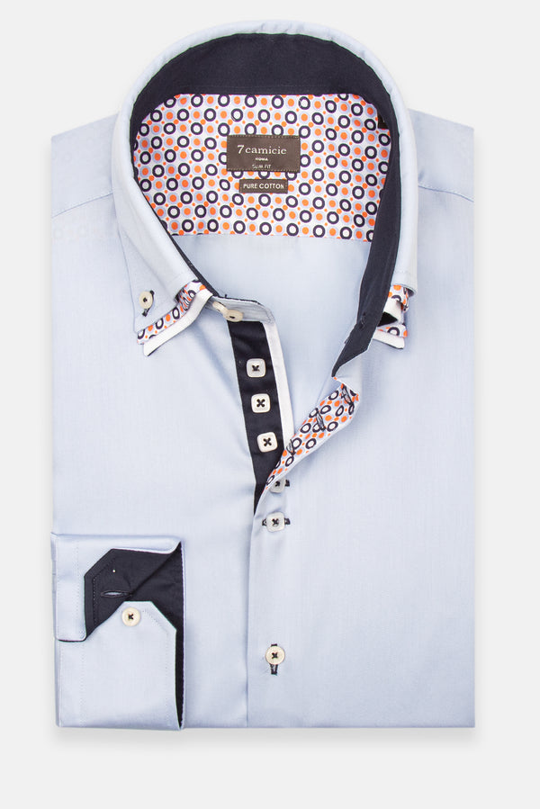 Chemise Homme Vesuvio Iconic Satin Bleu clair