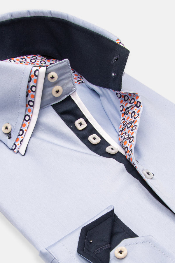 Chemise Homme Vesuvio Iconic Satin Bleu clair