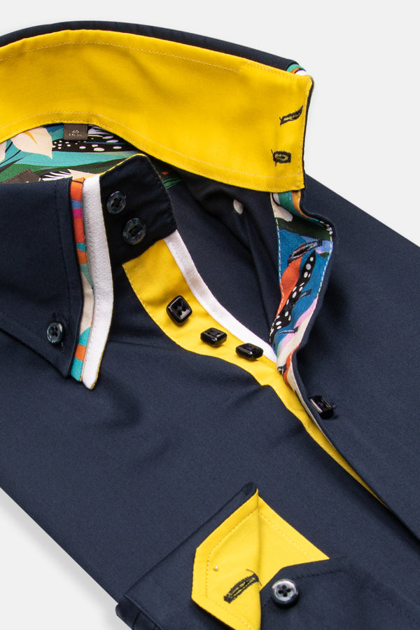 Camicia Uomo Vesuvio Iconic Satin Blu