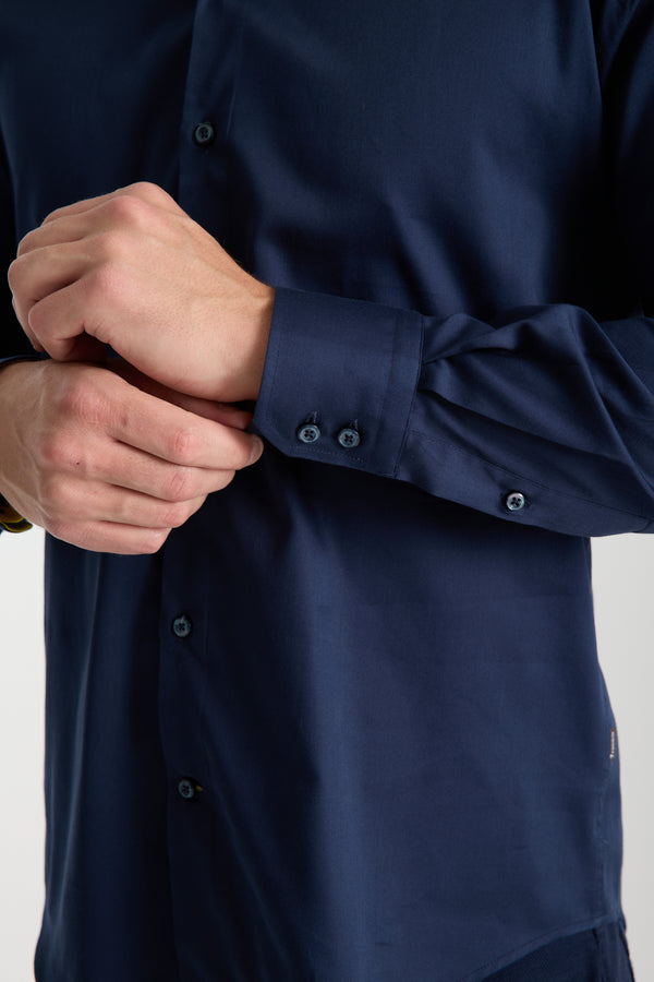 Camicia Uomo Vesuvio Iconic Satin Blu