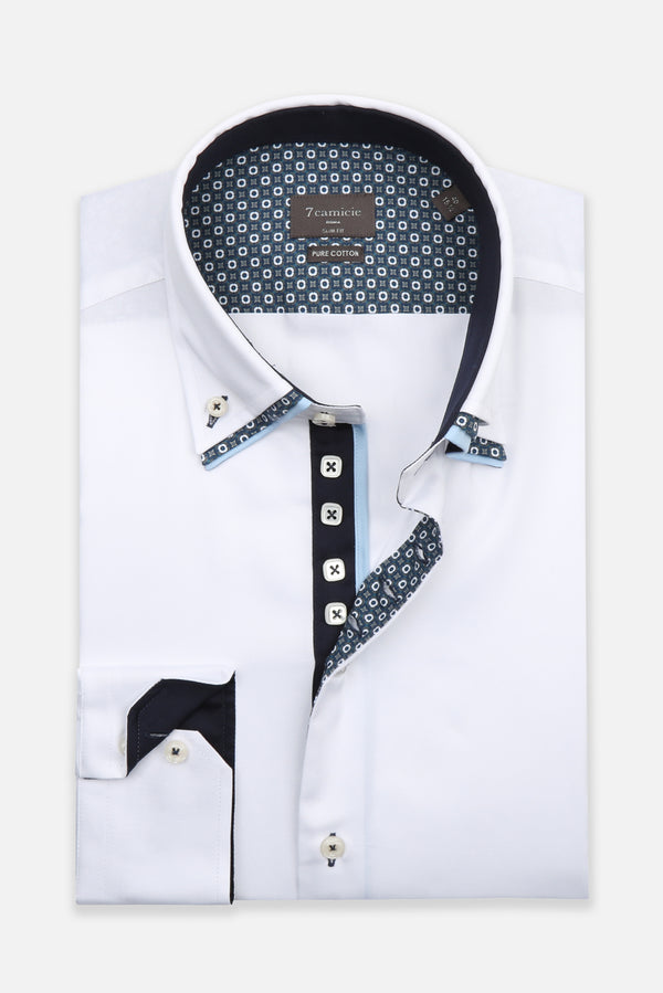 Vesuvio Iconic Satin Man Shirt White