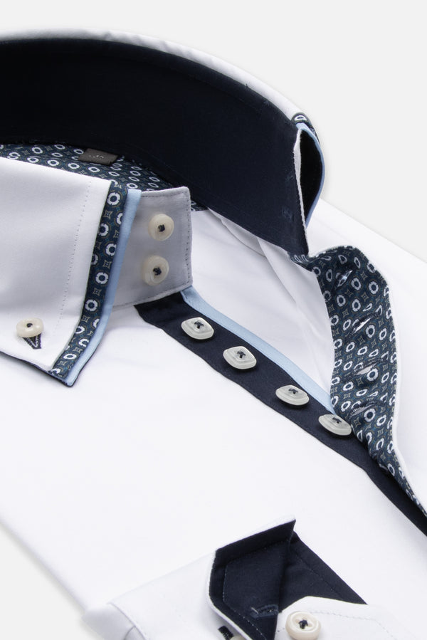 Vesuvio Iconic Satin Man Shirt White
