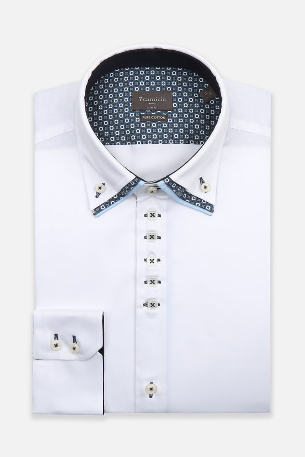 Vesuvio Iconic Satin Man Shirt White